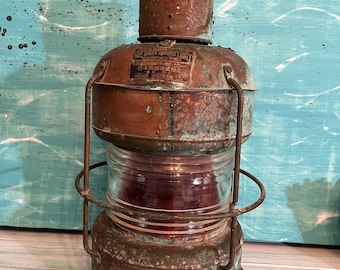 Vintage Nippon Sento Copper Ship's Lantern: Nautical Beach House Decor At CastawaysHall
