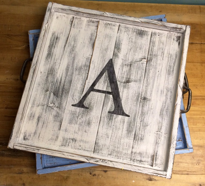 Ottoman Tray 26 Inch Large Monogram Serving Tray Beach House Etsy