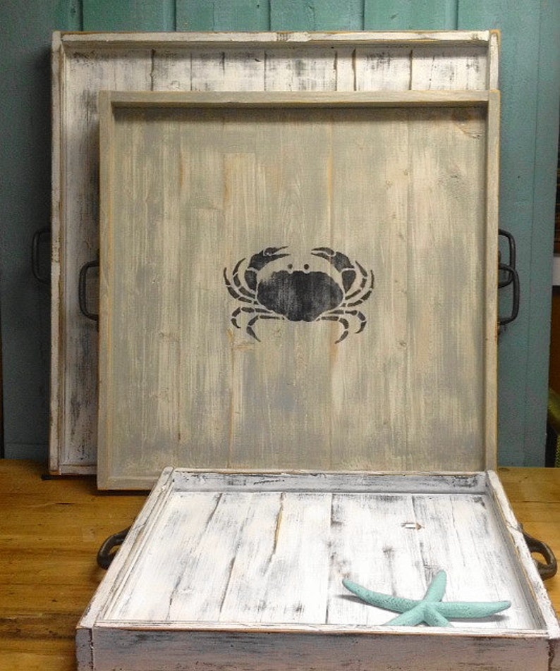 Ottoman Tray 26 Inch Large Monogram Serving Tray Beach House Etsy