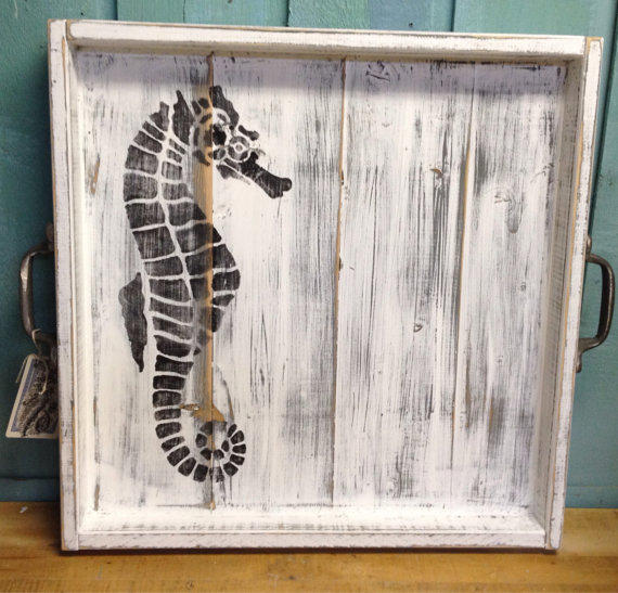 Ottoman Tray 26 Inch Large Monogram Serving Tray Beach House Etsy