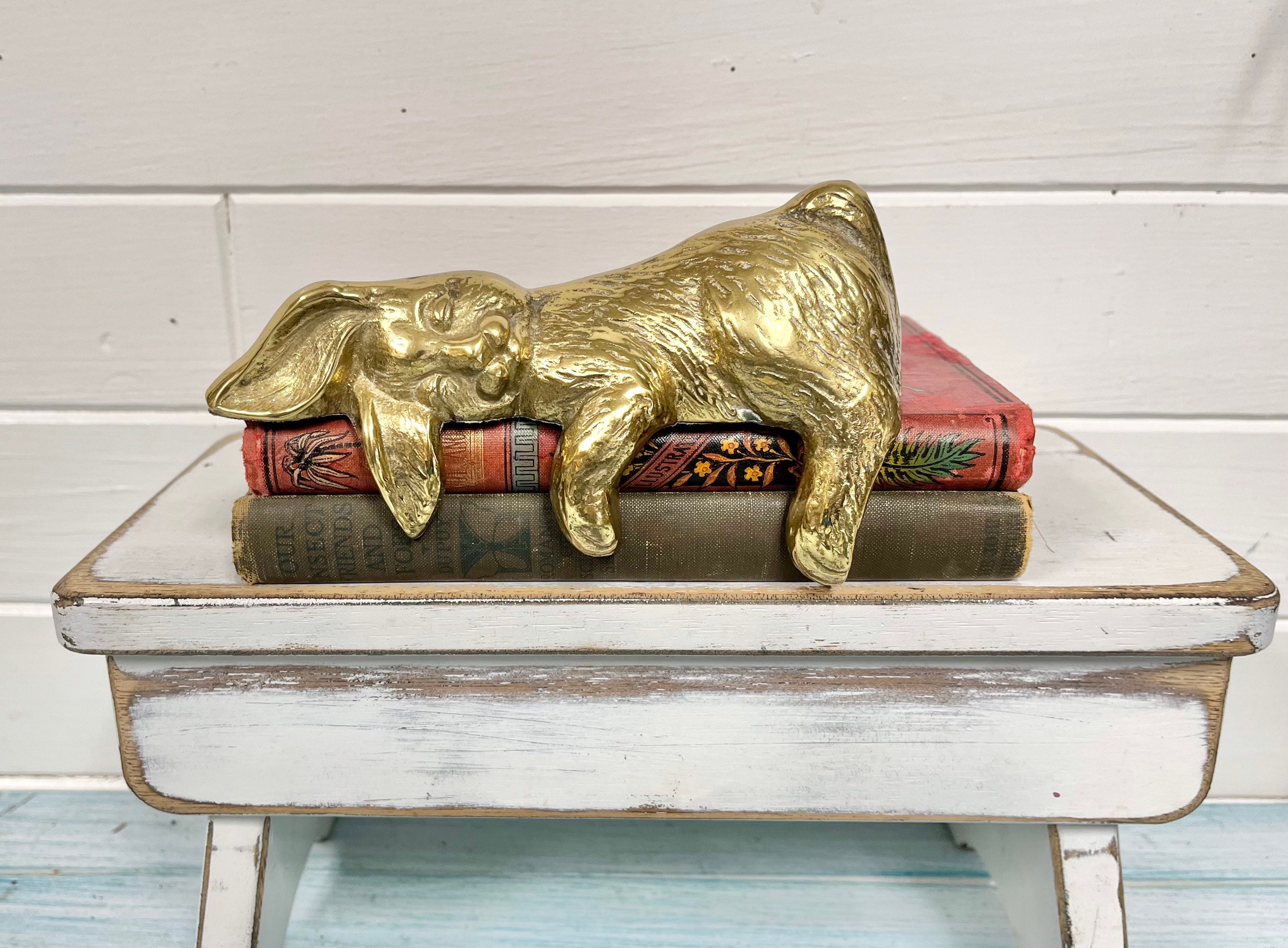 Vintage Brass Sleeping Bunny Shelf Sitter Brass Rabbit Decor -  Canada