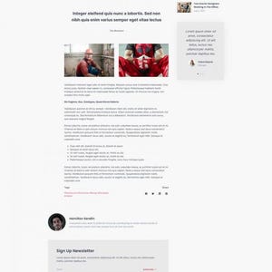 May include: A webpage titled "Interior Designer Or Architect Reviewing Blueprints" with related articles. The page includes text, images, and a sign-up form. The website's logo is at the top, and the footer contains contact information.