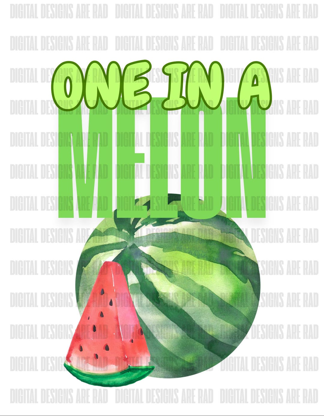 One in a Melon PNG for Sublimation, Watermelon Birthday Digital Design ...