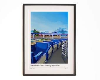 PeopleMover - Magic Kingdom - Disney World - Ride Info Poster Print, Theme Park Fan, For Him, For Her, Unofficial, Unframed