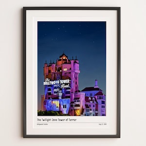 Twilight Zone Tower of Terror - Hollywood Studios - Disney World - Ride Poster Print, Theme Park Fan, For Him, For Her, Unofficial, Unframed