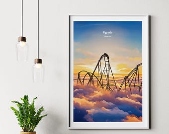Hyperia - Thorpe Park - Pôster da atração, para fãs de parques temáticos, para ele, para ela, não oficial, sem moldura.
