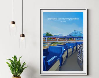 PeopleMover - Magic Kingdom - Disney World - Ride Poster Print, Theme Park Fan, For Him, For Her, Unofficial, Unframed
