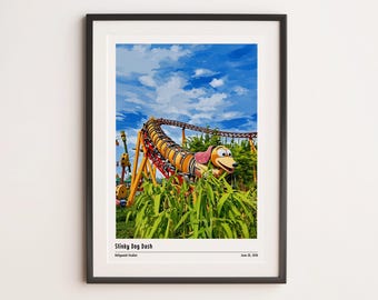 Póster de Slinky Dog Dash - Impresión de la atracción de Disney World, Hollywood Studios