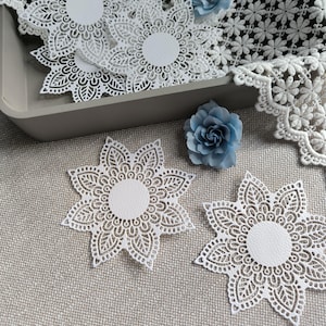 Filigraan papieren onderzetters/mandala's – uitknipsels gemaakt van 300g papier | Knutselmateriaal voor scrapbooking, kaarten, bruiloften, vintage of doe-het-zelf