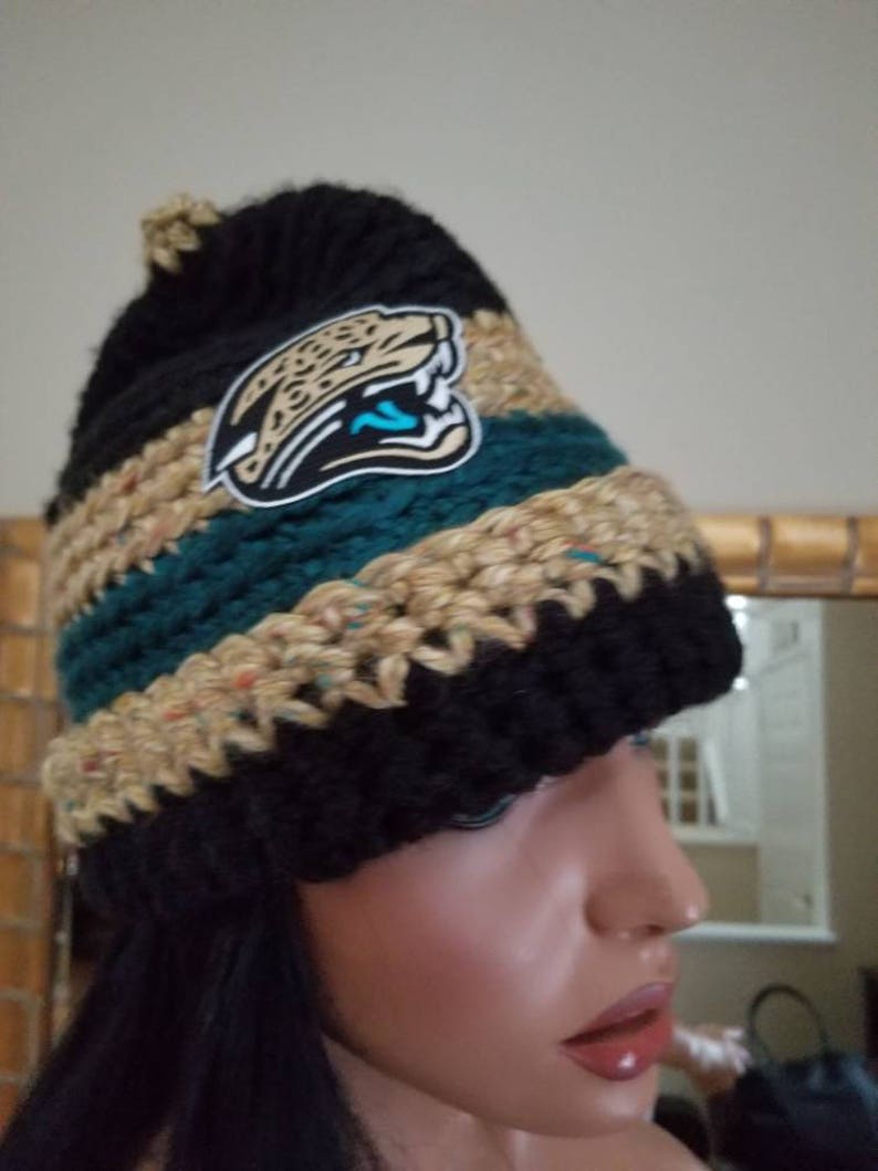 Jacksonville jaguars crochet hat.