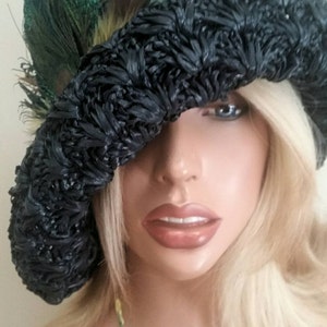 Rafia straw hat. Unique , handmade