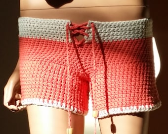 Crochet Lace-Up Shorts: Custom Color, Made-to-Order