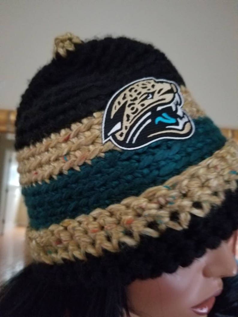 Jacksonville jaguars crochet hat.