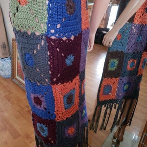 Crochet long vest.