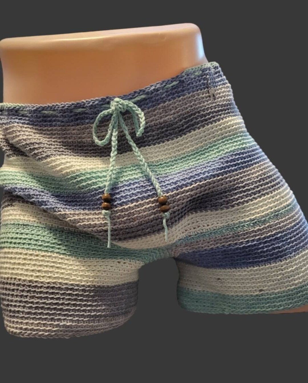Men Crochet Shorts Cotton Etsy