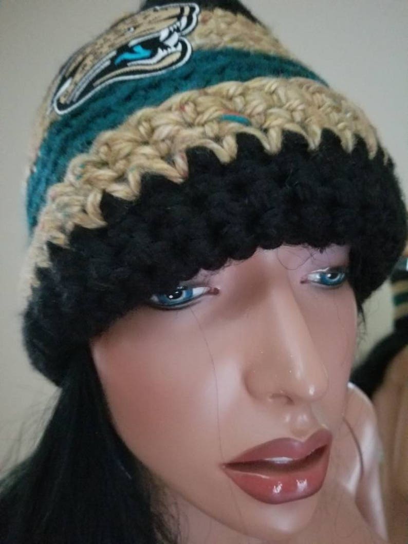 Jacksonville jaguars crochet hat.