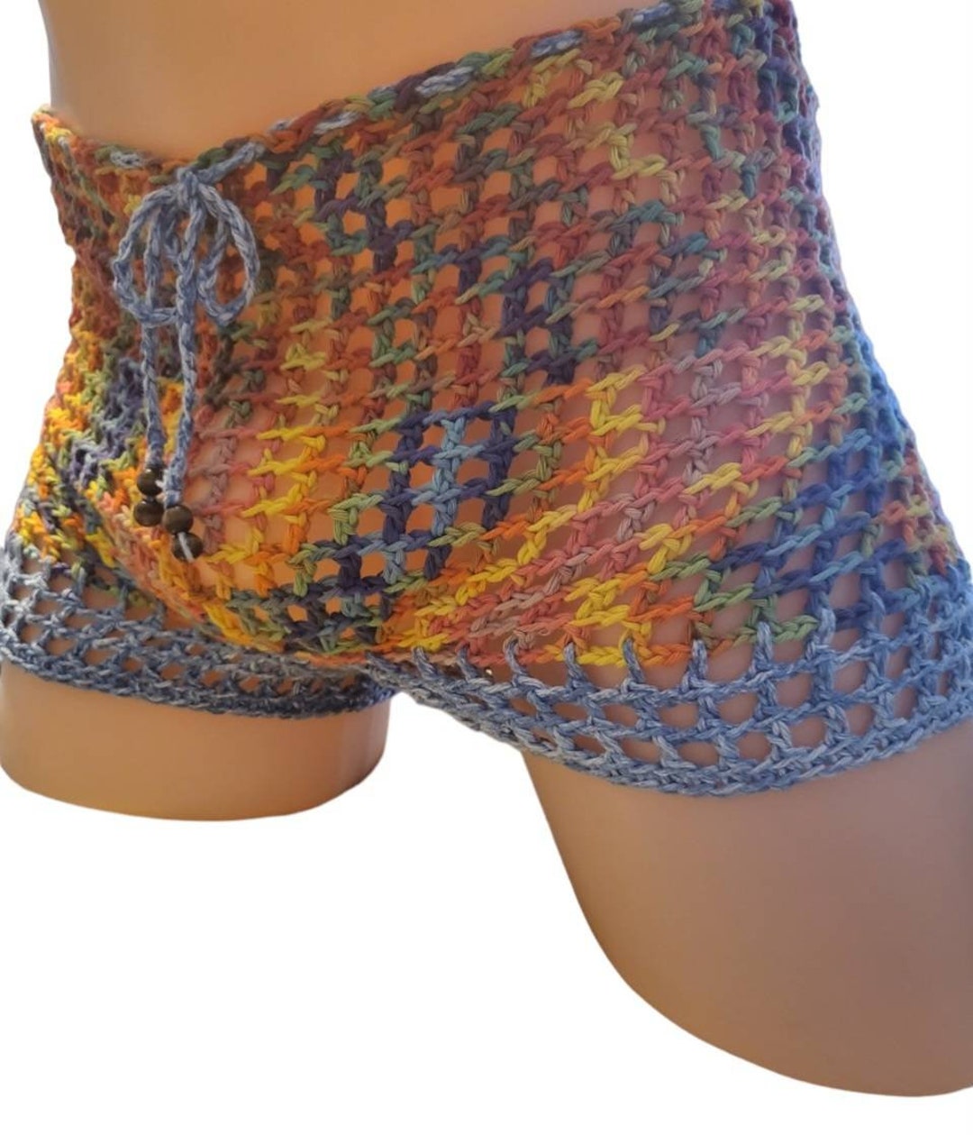 Men Crochet Shorts Cotton Etsy