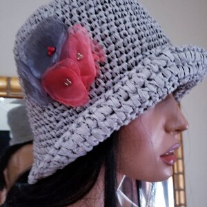 Rafia straw hat. Unique , handmade
