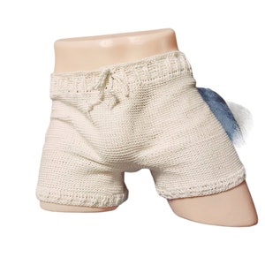 Men crochet shorts, cotton.