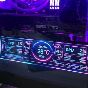 Aida64-sensorpanel, **Cyberpunk** Horisontell, storlek 1920 x 480 | PC-skärm | CPU-GPU-temperaturmonitor | Spel etc.
