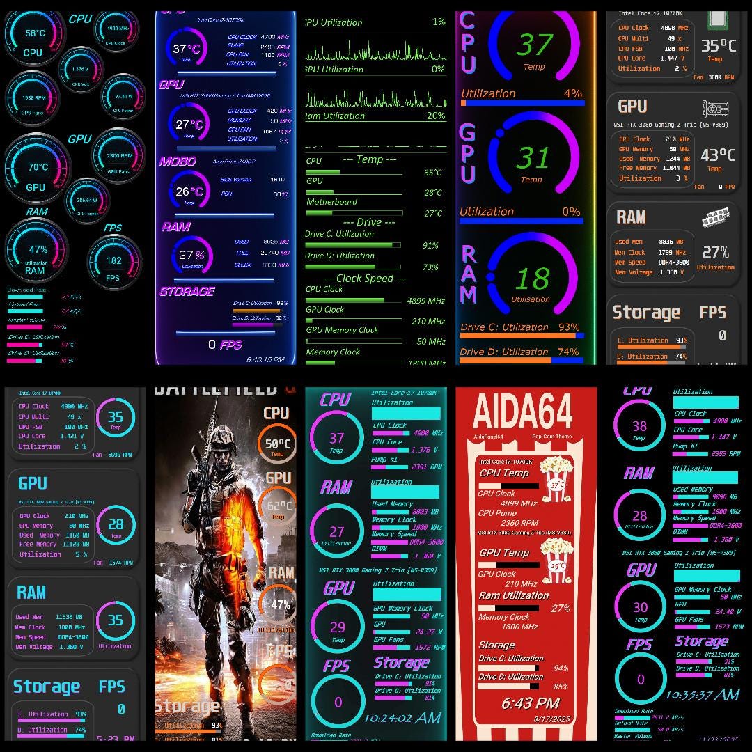 Aida 64 Panel 2560x720 - Etsy