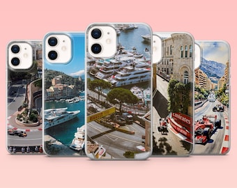 Capa de luxo Monaco Phone Case Formula para iPhone 16 Pro, 15, 14, 13, 12, Samsung S25+, S24FE, S23, S22, A16, A55, A2, Pixel 9