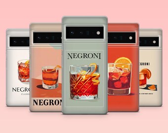 Negroni Phone Case Cocktail Summer Vibe Cover for Google Pixel 10, 10 Pro, 9 Pro, 8A, 8, 7A, 6A, Samsung S25, S24 FE, S23, A16, A36, iPhone