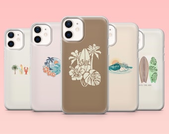 Surf Phone Case Surfing Beach Coastal Cover for iPhone 16 Pro, 15, 14, 13, 12, Samsung S25+, S24FE, S23, S22, A16, A55, A2, Pixel 9