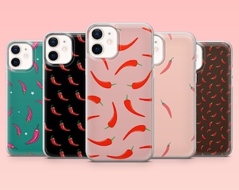 Hot Pepper Phone Case Spicy Chili Aesthetic Cover for iPhone 16 Pro, 15, 14, 13, 12, Samsung S25+, S24FE, S23, S22, A16, A55, A2, Pixel 9