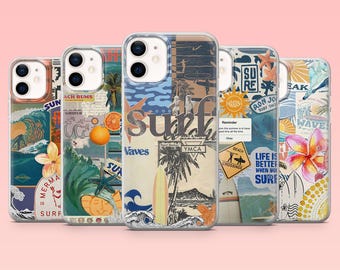 Surfer Phone Case Tropical Beach Cover for iPhone 16 Pro, 15, 14, 13, 12, Samsung S25+, S24FE, S23, S22, A16, A55, A2, Pixel 9