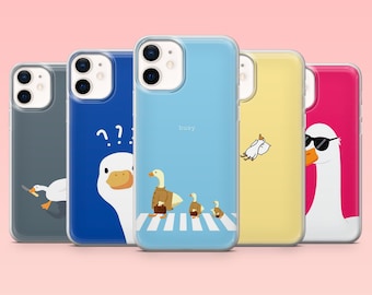 Ente Phone Case Lustige Gans Cover, für iPhone 16 Pro, 15, 14, 13, 12, Samsung S25+, S24FE, S23, S22, A16, A55, A2, Pixel 9