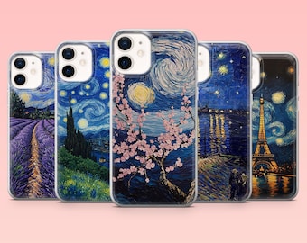 Custodia per telefono Van Gogh, dipinto famoso, cover artistica per iPhone 16 Pro, 15, 14, 13, 12, Samsung S25+, S24FE, S23, S22, A16, A55, A2, Pixel 9