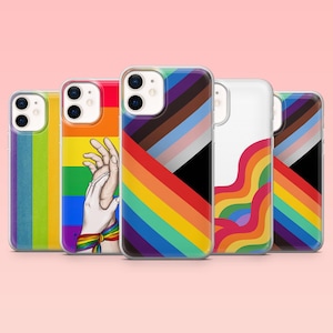 LGBTQ Phone Case Pride Rainbow Cover for iPhone 16 Pro, 15, 14, 13, 12, Samsung S25+, S24FE, S23, S22, A16, A55, A2, Pixel 9