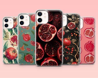 Pomegranate Phone Case Fruit Aesthetic Cover for iPhone 16 Pro, 15, 14, 13, 12, Samsung S25+, S24FE, S23, S22, A16, A55, A2, Pixel