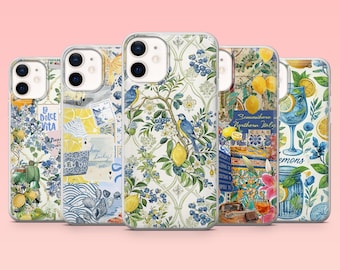 Italian Phone Case Lemon Summer Cover for iPhone 16 Pro, 15, 14, 13, 12, Samsung S25+, S24FE, S23, S22, A16, A55, A2, Pixel 9