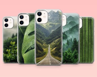 Nature Phone Case Green Landscape Cover for iPhone 16 Pro, 15, 14, 13, 12, Samsung S25+, S24FE, S23, S22, A16, A55, A2, Pixel 9