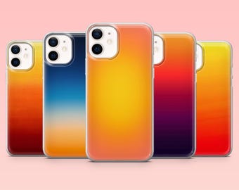 Sunset Gradient Phone Case Aesthetic Summer Cover for iPhone 16 Pro, 15, 14, 13, 12, Samsung S25+, S24FE, S23, S22, A16, A55, A2, Pixel 9
