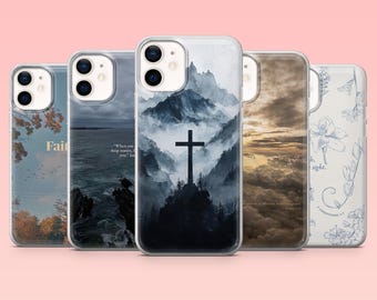 Cross Phone Case Jesus Christ Religious Cover for iPhone 16 Pro, 15, 14, 13, 12, Samsung S25+, S24FE, S23, S22, A16, A55, A2, Pixel 9