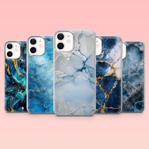 Blue Marble Phone Case Marmoreal Pearl Cover for iPhone 16 Pro, 15, 14, 13, 12, Samsung S25+, S24FE, S23, S22, A16, A55, A25, Pixel 9