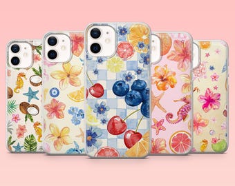 Tropical Phone Case Beach Hibiscus Flower Cover for iPhone 16 Pro, 15, 14, 13, 12, Samsung S25+, S24FE, S23, S22, A16, A55, A2, Pixel 9
