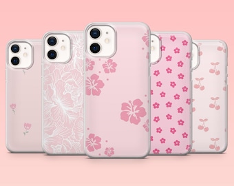 Light Pink Phone Case Girl Minimalist Cover for iPhone 16 Pro, 15, 14, 13, 12, Samsung S25+, S24FE, S23, S22, A16, A55, A2, Pixel 9