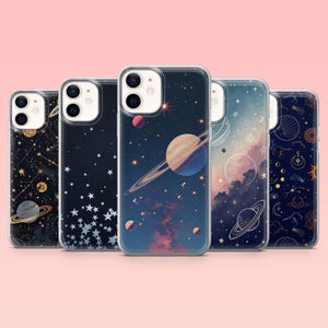 Cosmic Phone Case Space Planets Universe Cover for iPhone 16 Pro, 15, 14, 13, 12, Samsung S25+, S24FE, S23, S22, A16, A55, A2, Pixel 9