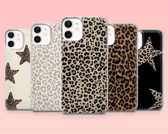 Luipaardprint telefoonhoesje trendy dierenprint hoes voor iPhone 16 Pro, 15, 14, 13, 12, Samsung S25+, S24FE, S23, S22, A16, A55, A2, Pixel 9