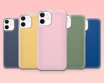 Plain Color Phone Case Pastel Colors Cover for iPhone 16 Pro, 15, 14, 13, 12, Samsung S25+, S24FE, S23, S22, A16, A55, A2, Pixel 9