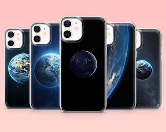 Earth Phone Case Sky Planet Cover for iPhone 16 Pro, 15, 14, 13, 12, Samsung S25+, S24FE, S23, S22, A16, A55, A2, Pixel 9
