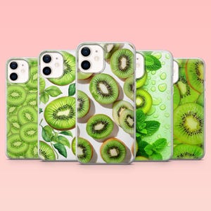 Cute Kiwi Phone Case Green Fruit Aesthetic Cover for iPhone 16 Pro, 15, 14, 13, 12, Samsung S25+, S24FE, S23, S22, A16, A55, A25, Pixel 9