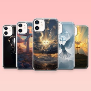 Cross Phone Case Christian Jesus Christ Cover for iPhone 16 Pro, 15, 14, 13, 12, Samsung S25+, S24FE, S23, S22, A16, A55, A2, Pixel 9