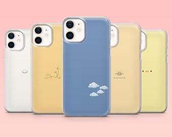 Minimalist Phone Case Simple Aesthetic Cover for iPhone 16 Pro, 15, 14, 13, 12, Samsung S25+, S24FE, S23, S22, A16, A55, A2, Pixel 9