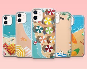 Summer Phone Case Beach Sand Cover for iPhone 16 Pro, 15, 14, 13, 12, Samsung S25+, S24FE, S23, S22, A16, A55, A2, Pixel 9