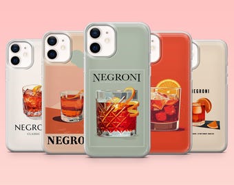 Negroni Phone Case Cocktail Summer Vibe Cover for iPhone 16 Pro, 15, 14, 13, 12, Samsung S25+, S24FE, S23, S22, A16, A55, A2, Pixel 9